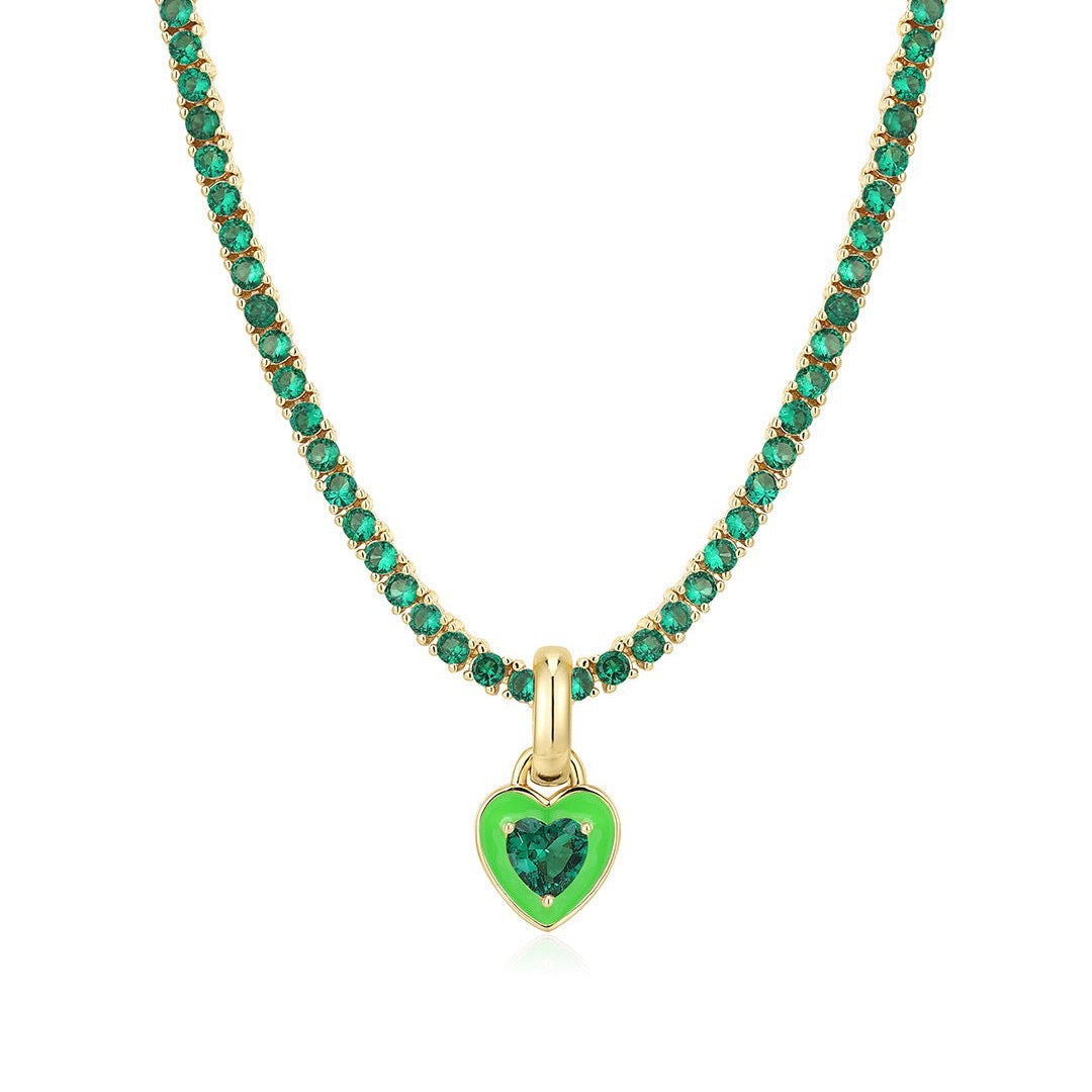 Collier Tennis Cœur Vert