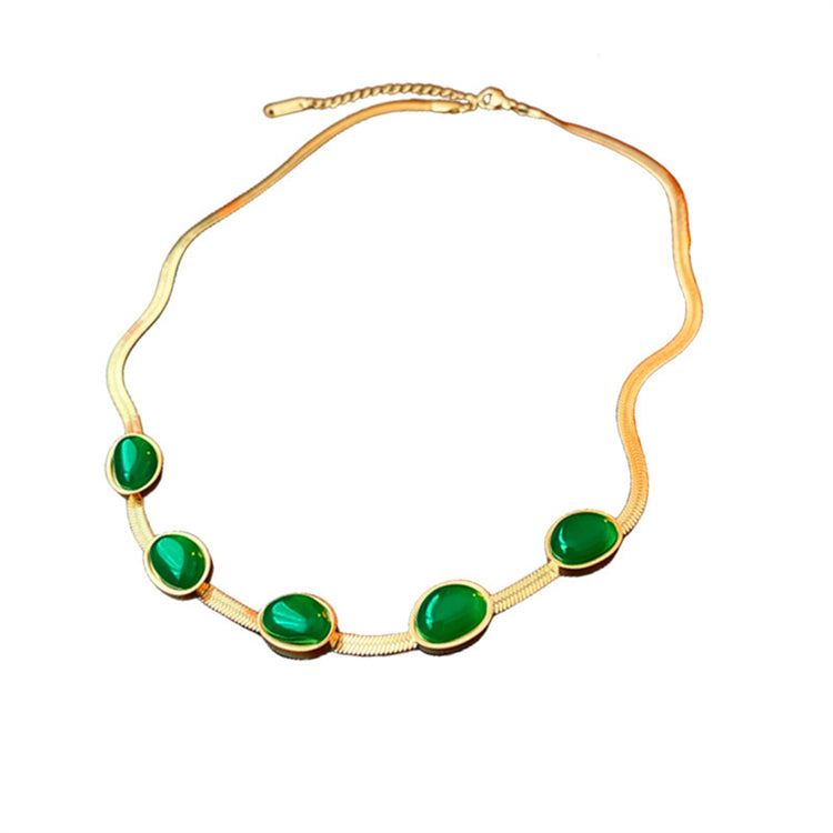 Collier Choker pierres Émeraude