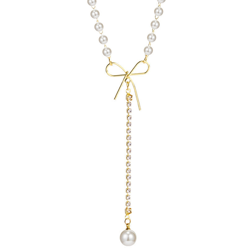 Collier Y Perle & Nœud d’Or