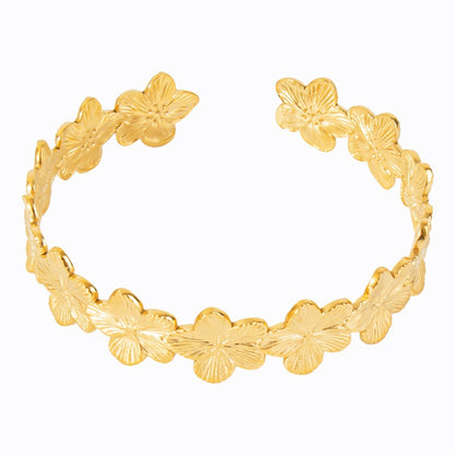 Bracelet à ouverture réglable motif fleur