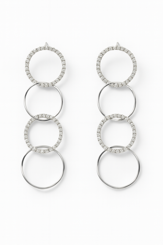 Boucles d’oreilles Triple Hoop Crystal