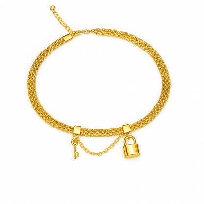 Collier Choker cadenas & clé