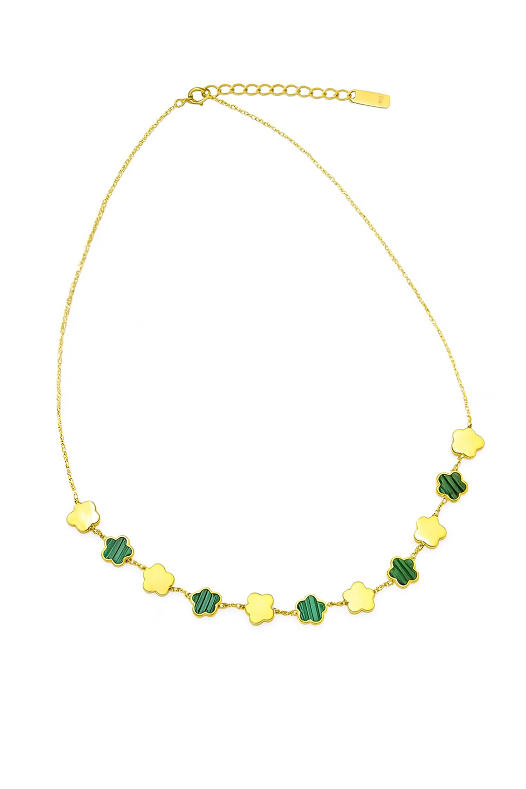 Collier Choker trèfles bicolores