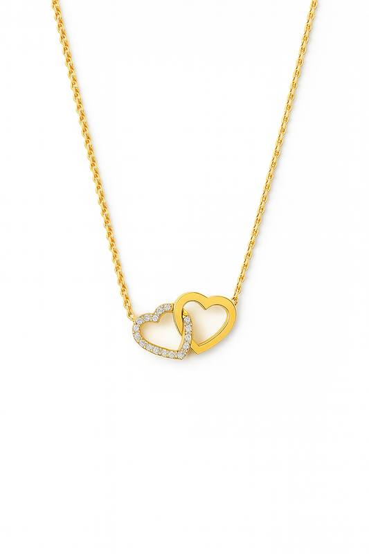 Collier Deux Cœurs Entrelacés