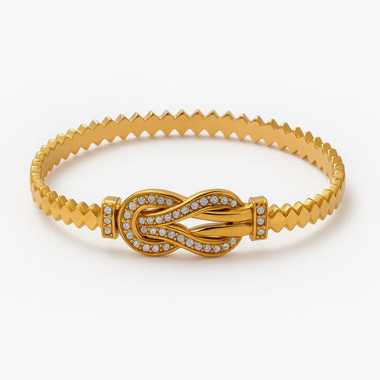 Bracelet jonc Nœud Éclat strass