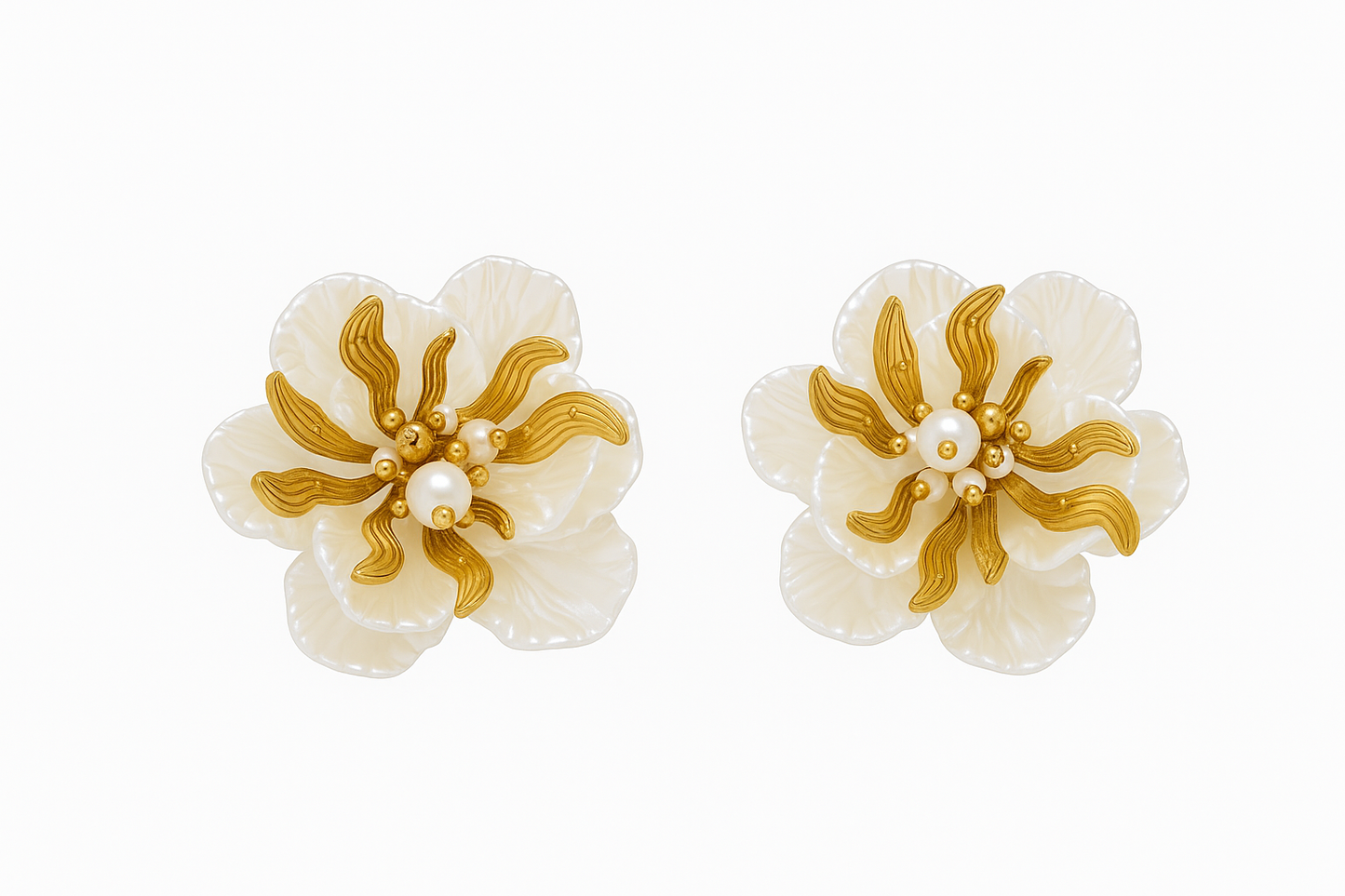 Boucles d’oreilles Fleurs nacrées