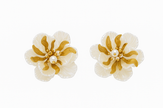 Boucles d’oreilles Fleurs nacrées