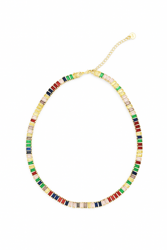 Collier Choker Tennis multicolore