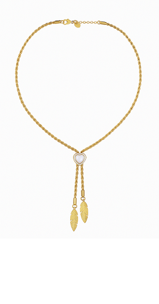 Collier cœur et plumes