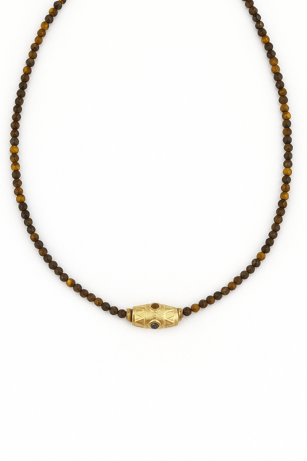 Collier Choker perles œil-de-tigre