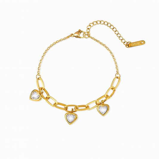 Bracelet Charms Cœurs Blanche