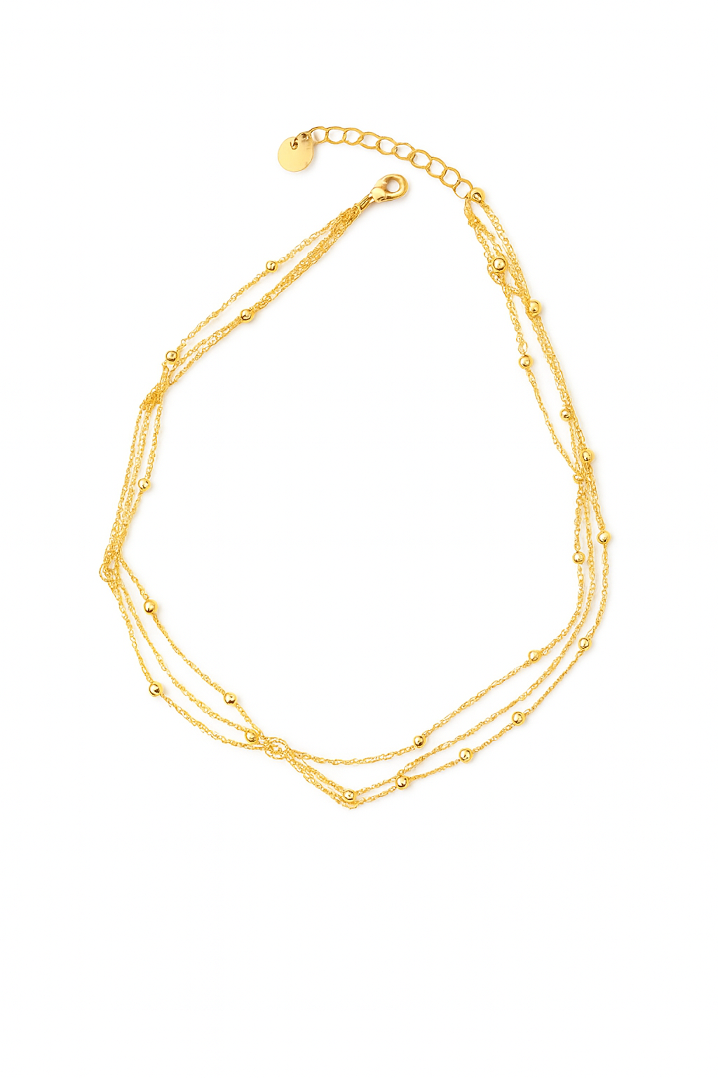Collier Choker Multi-Chaînes à Billes