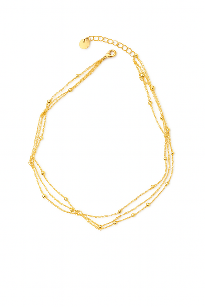 Collier Choker Multi-Chaînes à Billes