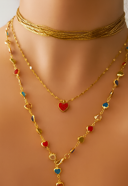 Collier Choker Multi-Chaînes Fines