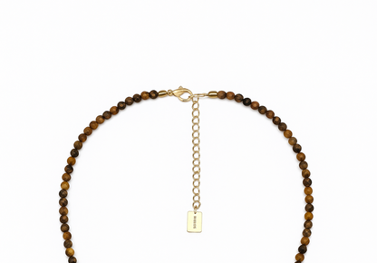 Collier Choker perles œil-de-tigre