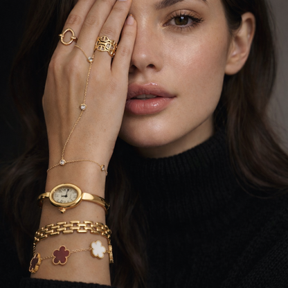 Montre Bracelet Goutte Dorée - acier inoxydable Vintage Quartz