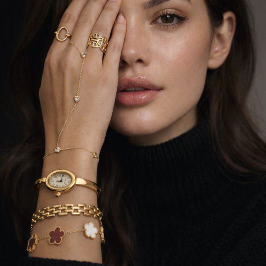 Montre Bracelet Goutte Dorée - acier inoxydable Vintage Quartz