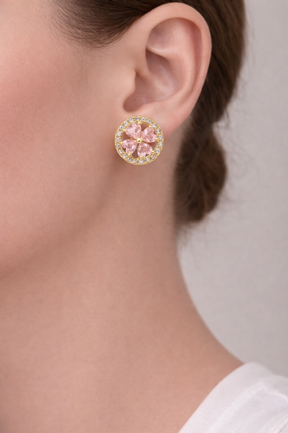 Pendientes de flor de gota de rocío - Cristal