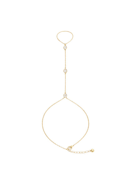 Pulsera de cadena de mano con brillo en forma de lágrima