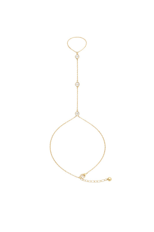 Pulsera de cadena de mano con brillo en forma de lágrima