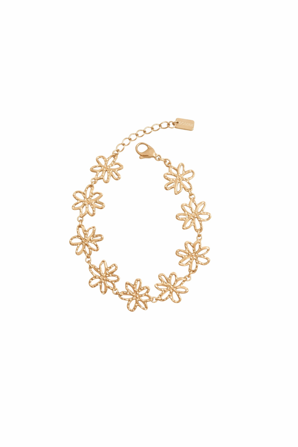 Bracelet Floral Doré Ajustable