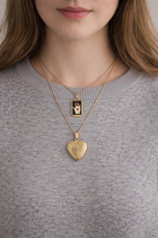 Collar de corazón de Alá - Chapado en oro de 18 quilates