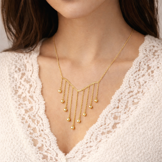 Collar de cascada de oro