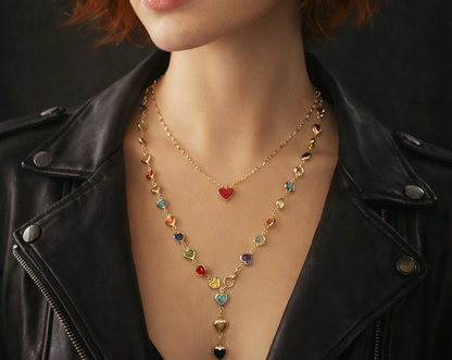 Collar de corazón de doble cara