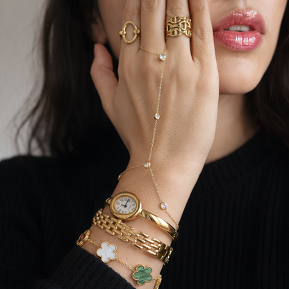 Bague dorée maillons entrelacés