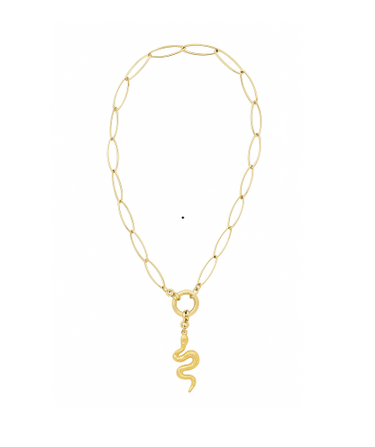Gold snake necklace in stainless steel